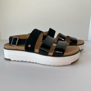 UGG Braelynn Patent Leather/Suede Platform Sandals